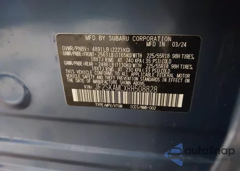 2024 Subaru Forester Touring from USA, damaged, VIN JF2SKAMCXRH508828